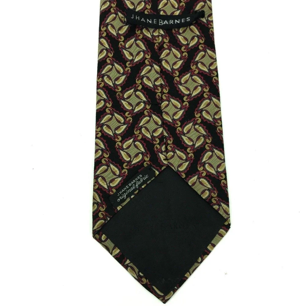 JHANE BARNES Tie Original Fabric 100% Silk Japan Geometric Men’s Necktie 👔 57